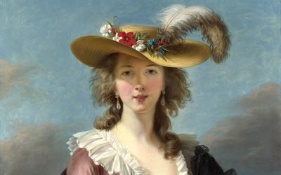Мари Элизабет Луиза Виже-Лебрен, Marie Elisabeth Louise Vigee Le Brun, французская художница, Автопортрет в соломенной шляпке, Self-portrait in Straw Hat, 1782, Лондонская национальная галерея