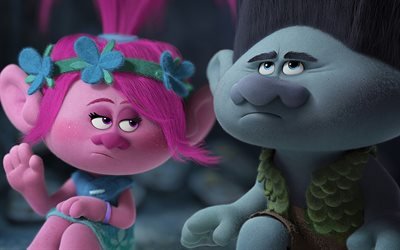 Тролли, Trolls, 2016, мультфильм, комедия, фэнтези