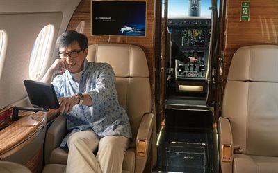 Embraer Legacy 500, бразильский реактивный самолет бизнес-класса, рекламная кампания, Джеки Чан, Jackie Chan, китайский актер и продюсер