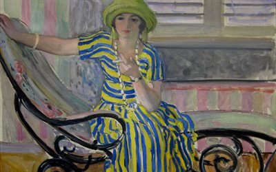 Анри Лебаск, Henri Lebasque, французский художник, Сигарета, La cigarette, 1921