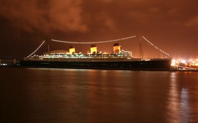 роскошный корабль, Queen Mary 2, круизный лайнер