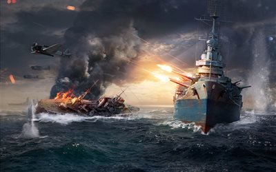 Мир Кораблей, World of Warships, WoWS, бой кораблей