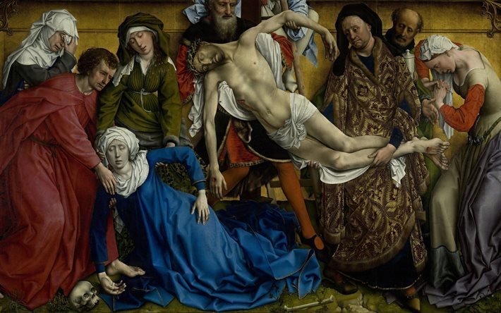 Рогир ван дер Вейден, Rogier van der Weyden, нидерландский художник, Снятие с креста, El Descendimiento, 1435-1438, музей Прадо, Мадрид