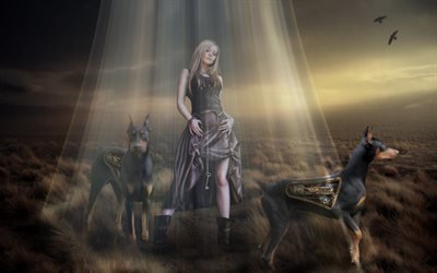 собаки, art, key, dog, взгляд, view, фантасмогория, 3d girl, ключ, 3d девушка, fantasmogoriya