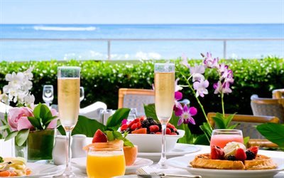 завтрак, отель, отдых, Гавайи, Honeymoon Breakfast, Hawaii