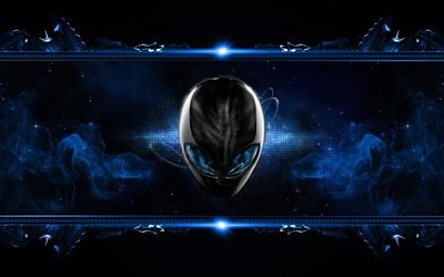 Alienware, логотип, синий