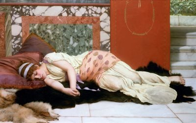 Джон Уильям Годвард, John William Godward, британский художник, Эндимион, 1893