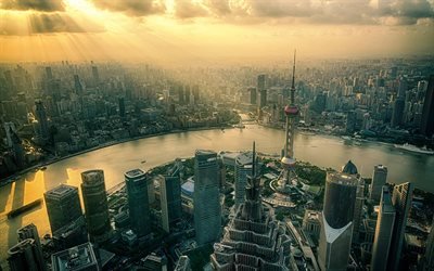 Шанхай, мегаполис, Китай, небоскребы, Восточная жемчужина, Shanghai, China