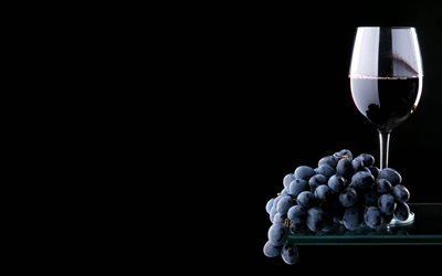 виноград, вино, бокал вина, Grapes, glass, wine