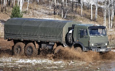 военные грузовики, КамАЗ, 6350, Мустанг, бортовой тягач, КАМАЗ Мустанг