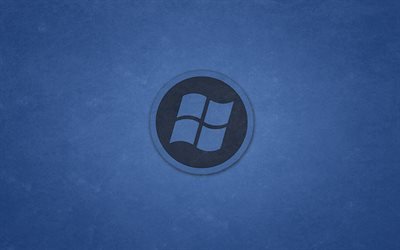 синий фон, логотип, windows, винда