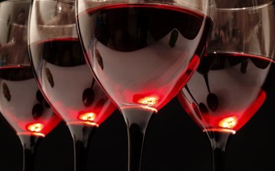 красное вино, бокалы, фужеры, червоне вино, келихи, фужери