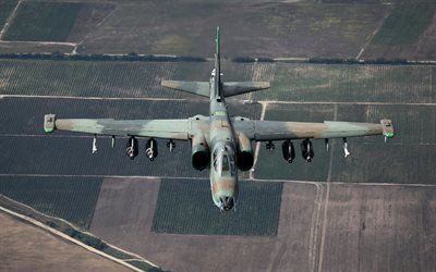 штурмовик, Су-25, самолет в небе, военная авиация
