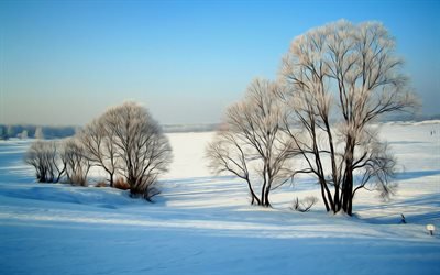 нарисованная зима, зимний пейзаж, намальована зима, зимовий пейзаж, картина зима