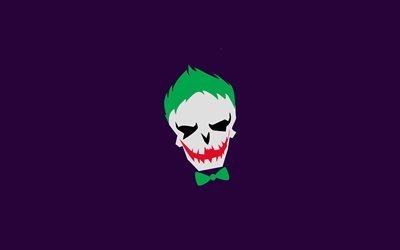 Джокер, 4k, фиолетовый фон, Joker