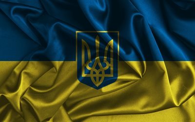 герб Украины, флаг Украины, Украина, герб України, прапор України, Україна, шелк, Слава Украине, Героям Слава
