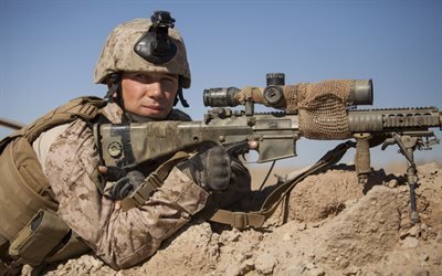 Афганистан, провинция Гильменд, Корпус морской пехоты, снайпер