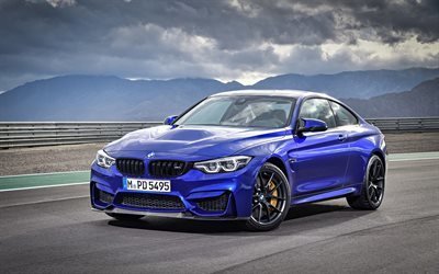 БМВ М4, 2018, BMW M4 CS, синяя м4, спортивное купе, немецкие автомобили