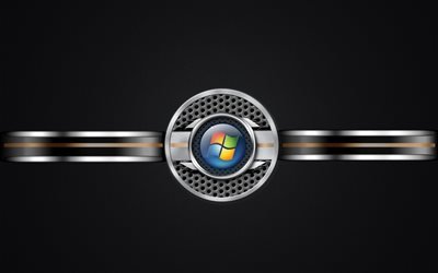 логотип, Windows 7, Виндоус 7, черный фон