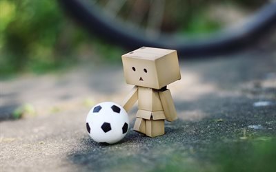 Данбо, футбол, картоный робот, мяч, Danbo