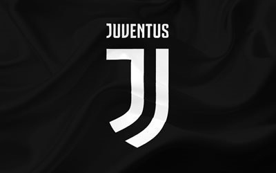 Ювентус, футбольный клуб, 4k, логотип 2017, новый логотип ювентуса, черный фон, Juventus