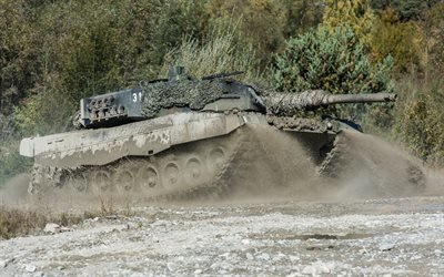 немецкий танк, Leopard 2, Леопард 2, грязь, полигон
