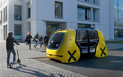 Фольксваген, школьный автобус, концепт, беспилотный электромобиль, 2018, Volkswagen, Volkswagen Sedric School Bus Concept