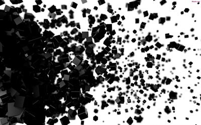 bricks, кубики, черные, black, rubik, рубики, обои разлетаются, background scatter