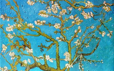 Винсент ван Гог, Vincent van Gogh, нидерландский художник-постимпрессионист, Amandelbloesem, Цветущие ветки миндаля, 1890, холст, масло