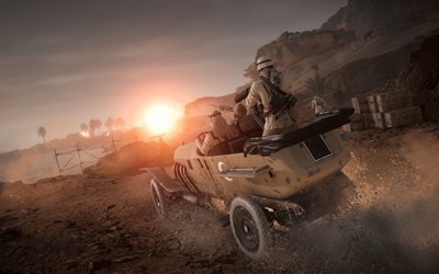 Battlefield 1, новые игры, 2016, 4k обои, военный внедорожник