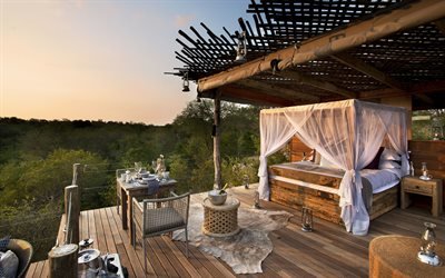 Деревянный домик, Отель Lion Sands, Национальный парк Крюгера, Южная Африка, Kruger National Park, South Africa