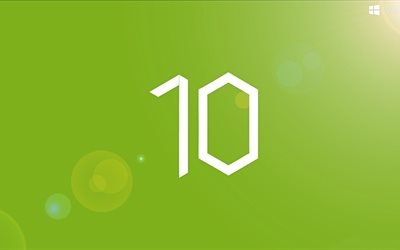 эмблема, Виндоус 10, windows 10, зеленый фон