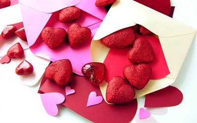 сердечка, День Святого Валентина, любовные письма