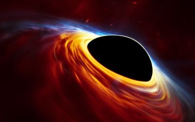 черная дыра, галактика, вселенная, 4к, космические объекты
