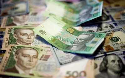 українські гроші, гривні, украинские деньги, гривны, доллары, 500 гривен, банкноты, финансы, 20 гривен