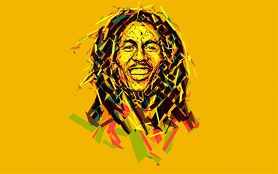 Боб Марли, 4к, минимал, ямайский музыкант, знаменитости