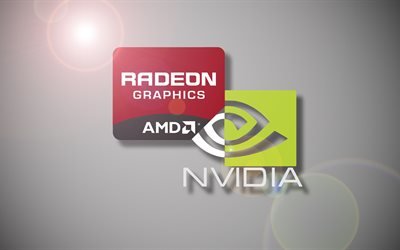 логотип, Nvidia, AMD, Radeon, логотипы