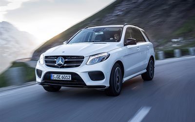 Мерседес ГЛЕ-класс, 2017, внедорожник, белый GLE, новые автомобили, Mercedes-Benz GLE