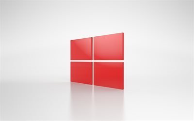 Windows, красный логотип, серый фон