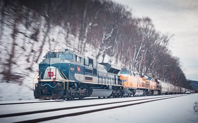 Снег, Зима, Локомотив, Пенсильвания, Snow, Winter, Locomotive, Pennsylvania