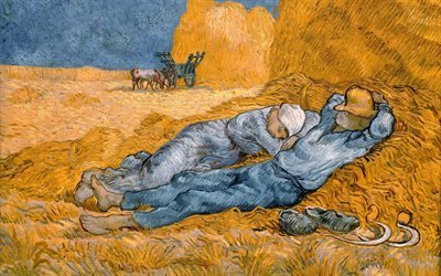 Винсент ван Гог, Vincent van Gogh, нидерландский художник-постимпрессионист, Сиеста, 1890, холст, масло