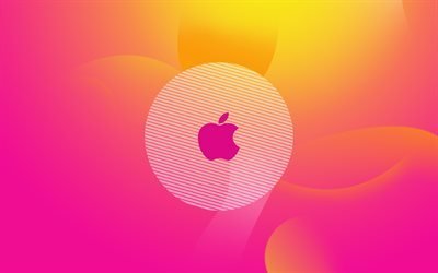 Эпл, логотип, абстрактный фон, Apple